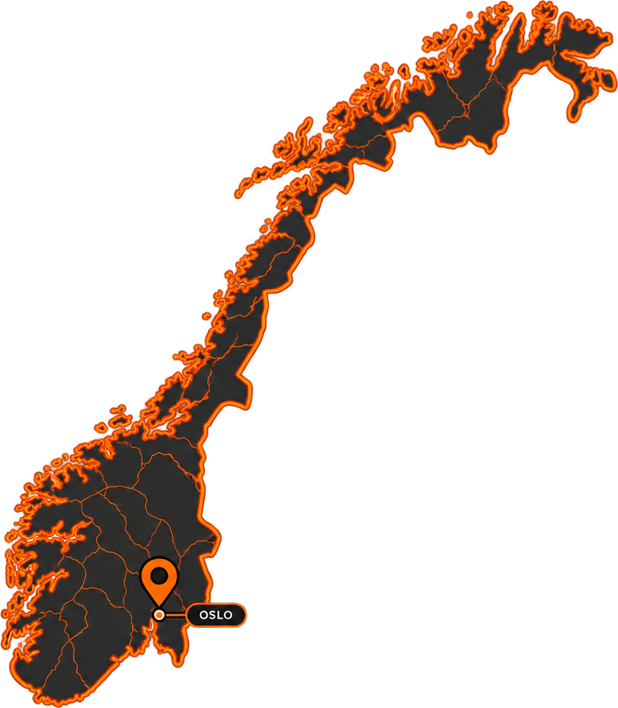 Norgeskart med Oslo markert